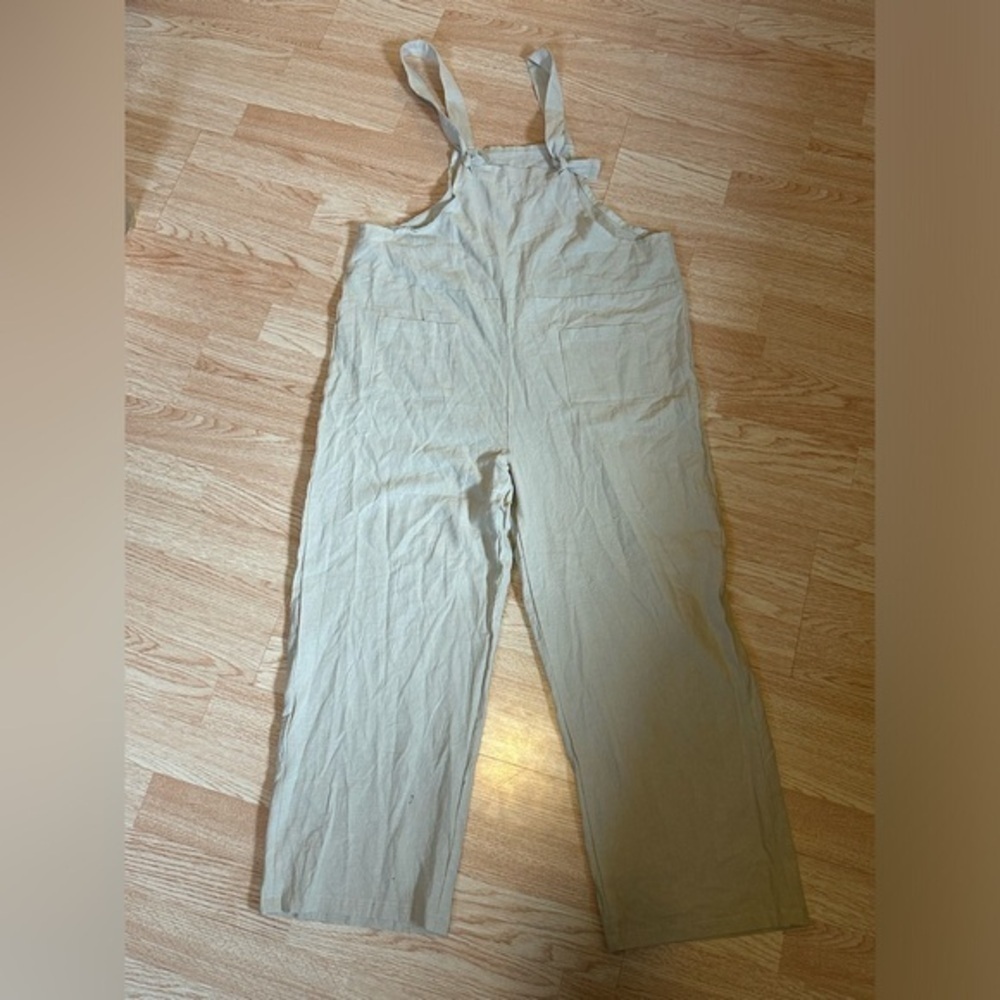 Linen Overalls With Adjustable Straps Size Medium